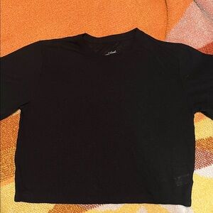 Universal Thread Black Crewneck Tee with Logo Print